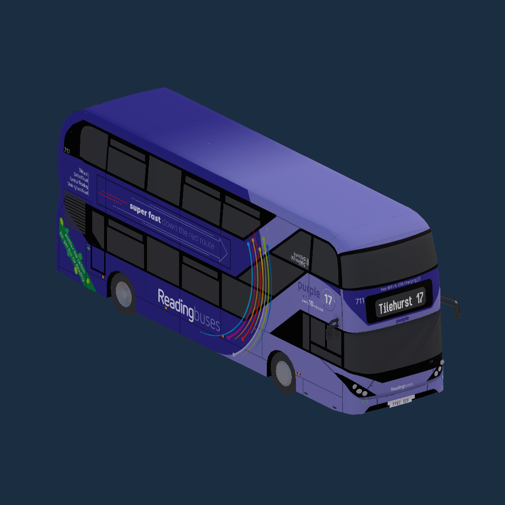 Reading Buses 711 YP67 XCF Purple 17 Livery