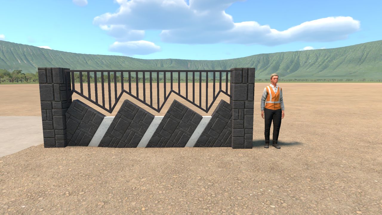 Modern fences stone metal