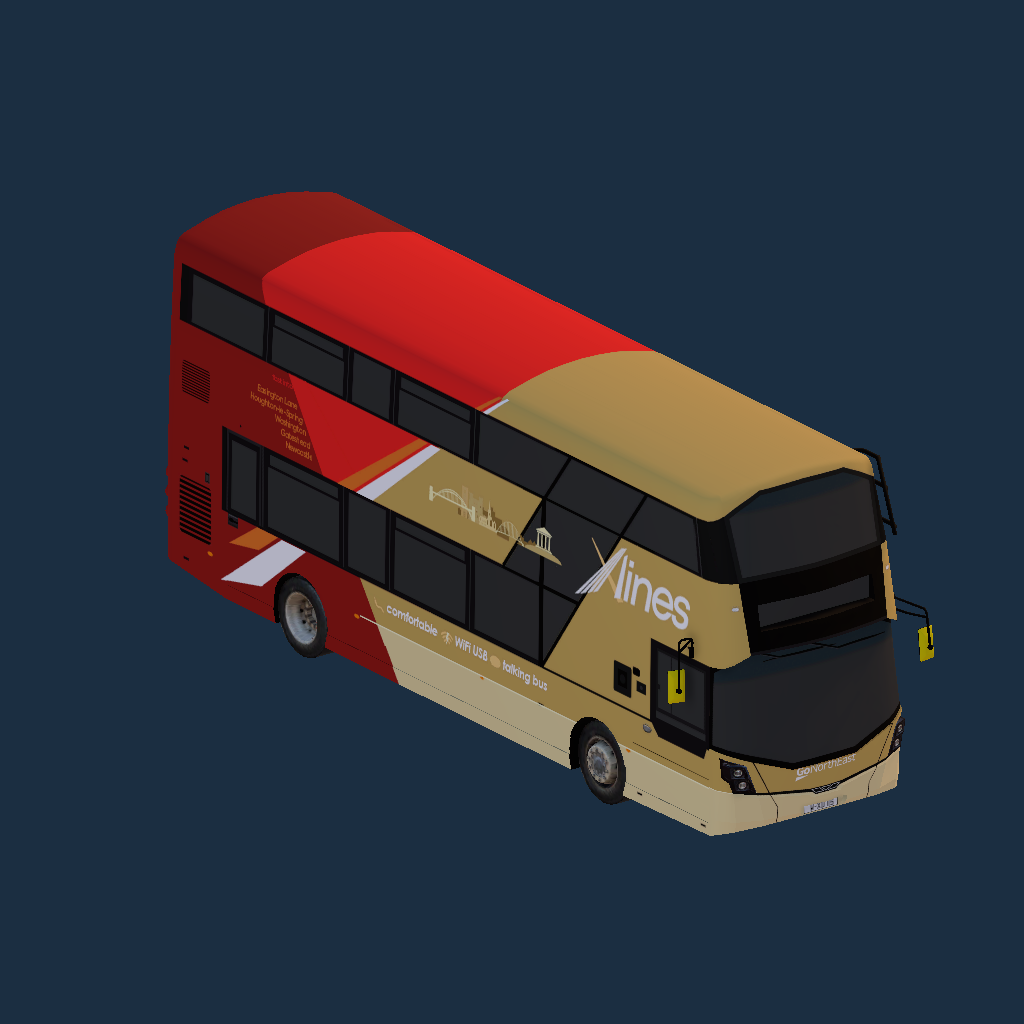 Go North East Xlines Red Fast Between Rear ad