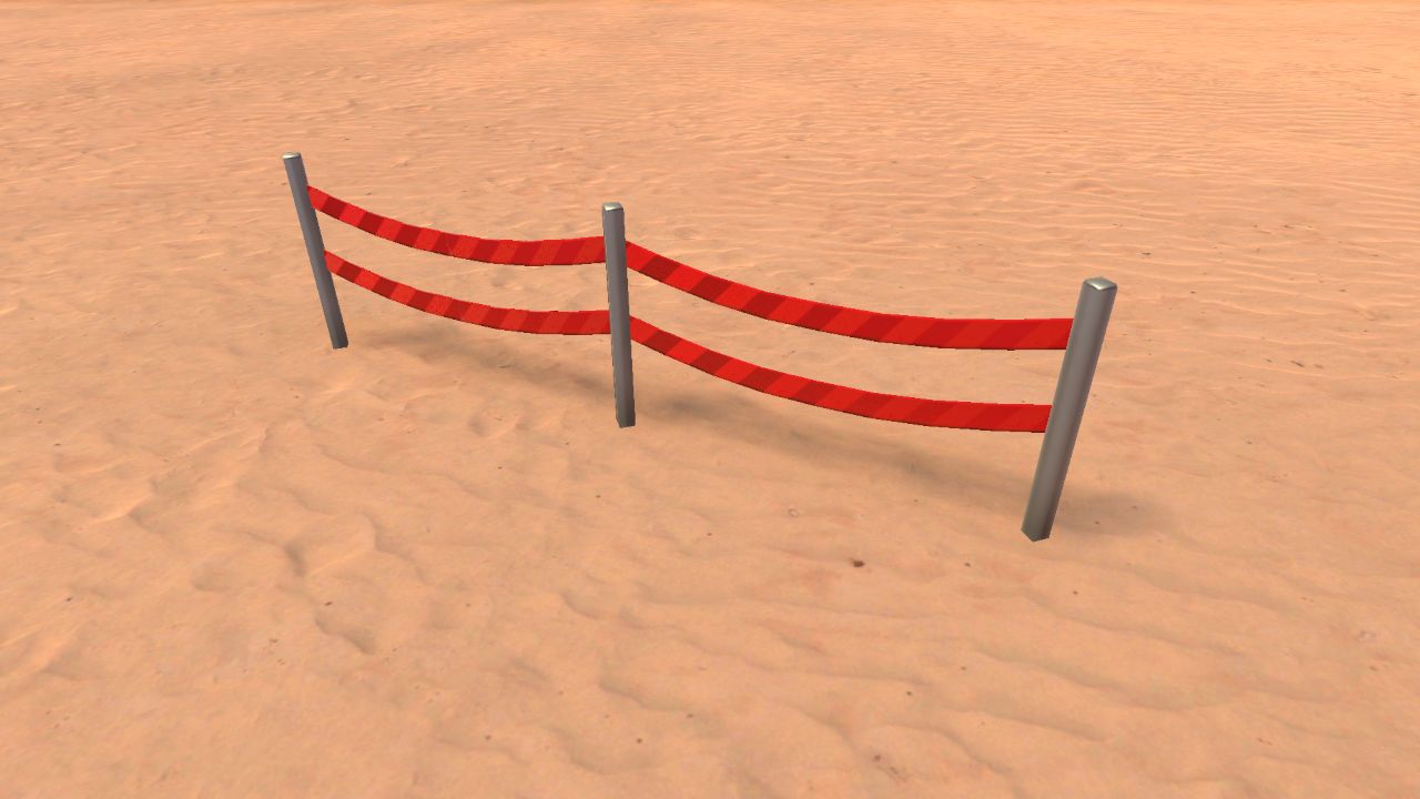 Decorational Railing Red Tape