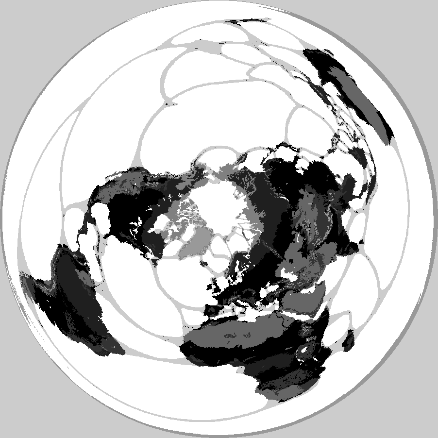 North Pole Centered World Map