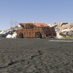 1950s atomic age inspired car -fallout wrecked