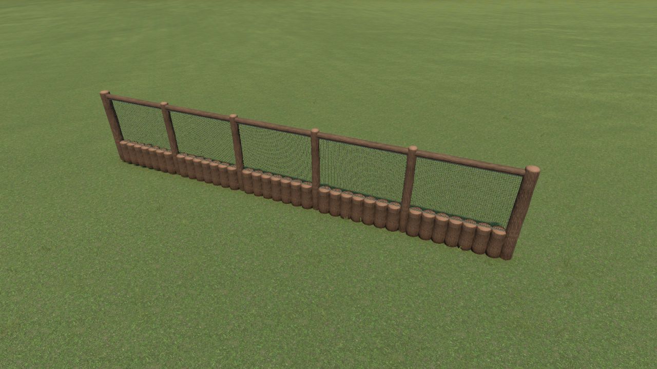 Fence Replica Rustic Logs 4m