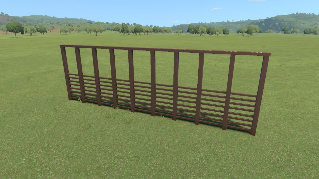 Fence Replica Rustic Stained Metal 4m