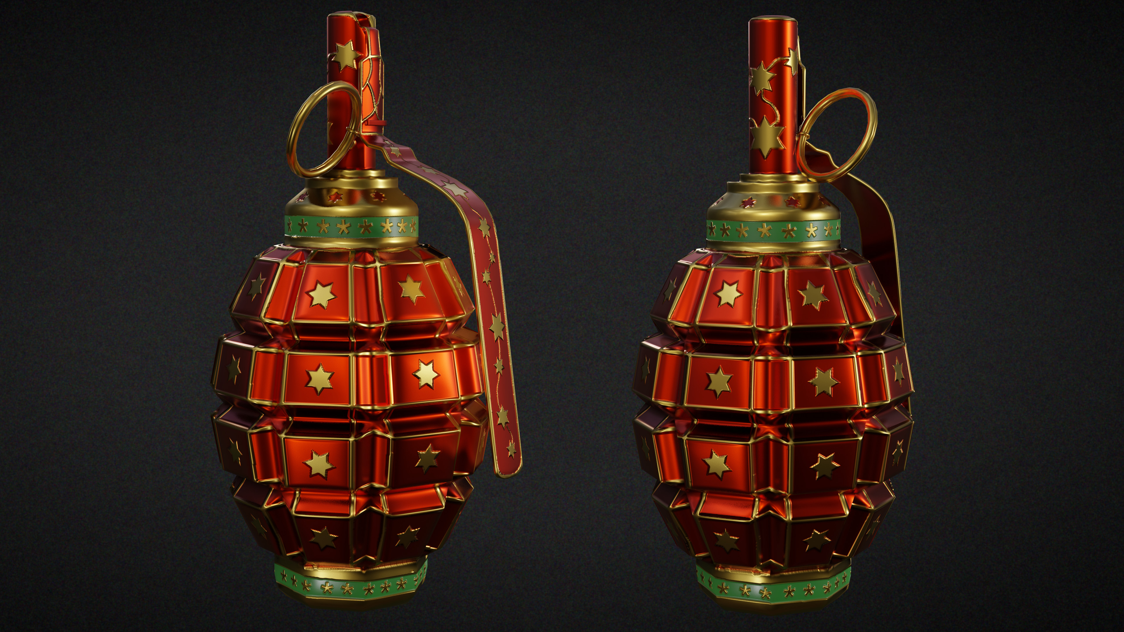 Red Christmas Grenade