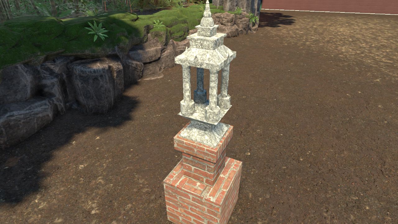 Thai temple stone lamp