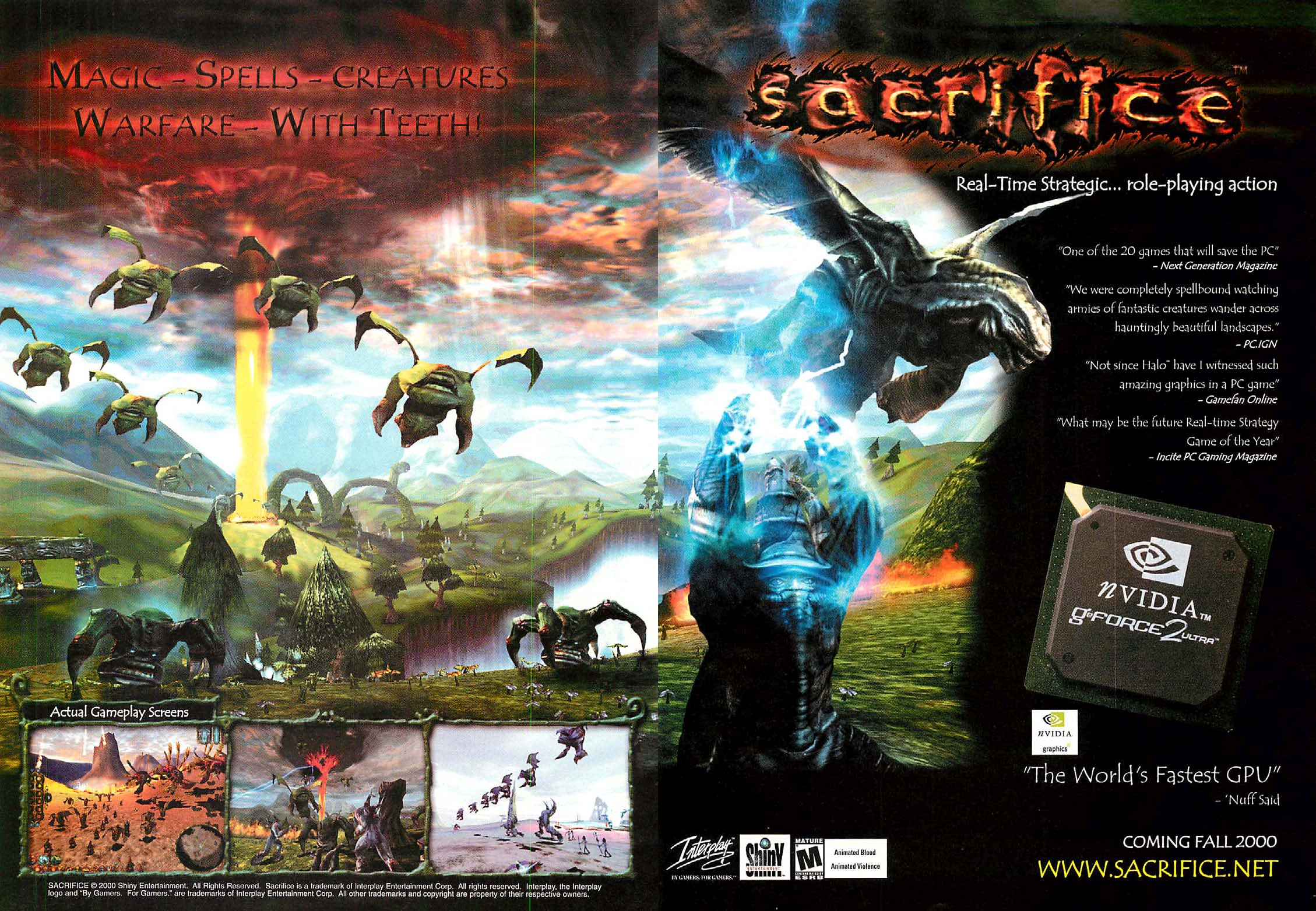 Jeu PC Sacrifice (2000) - Version Française, Stratégie En Temps Réel - En Bon état, Vérifiez La Config Requise
