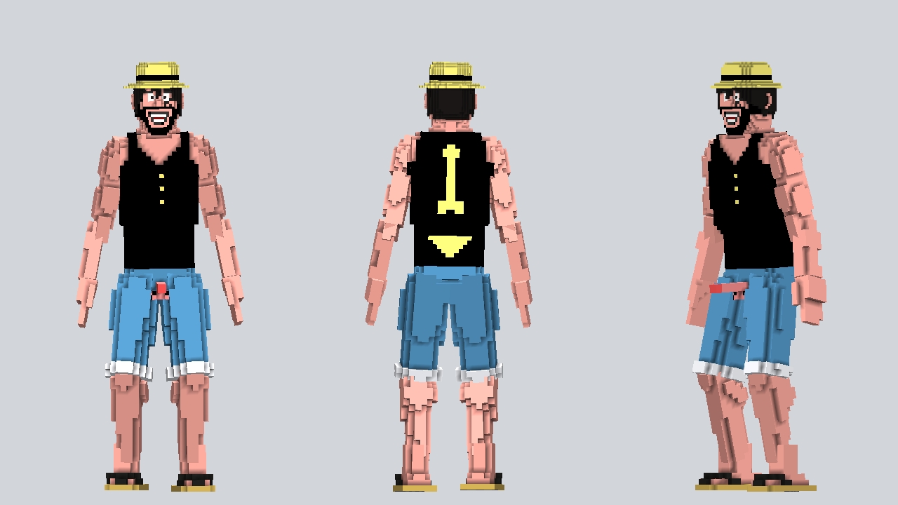 Luffy in Black and Blue
