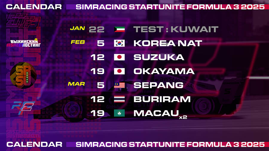 SIMRACING STARTUNITE F3 2025