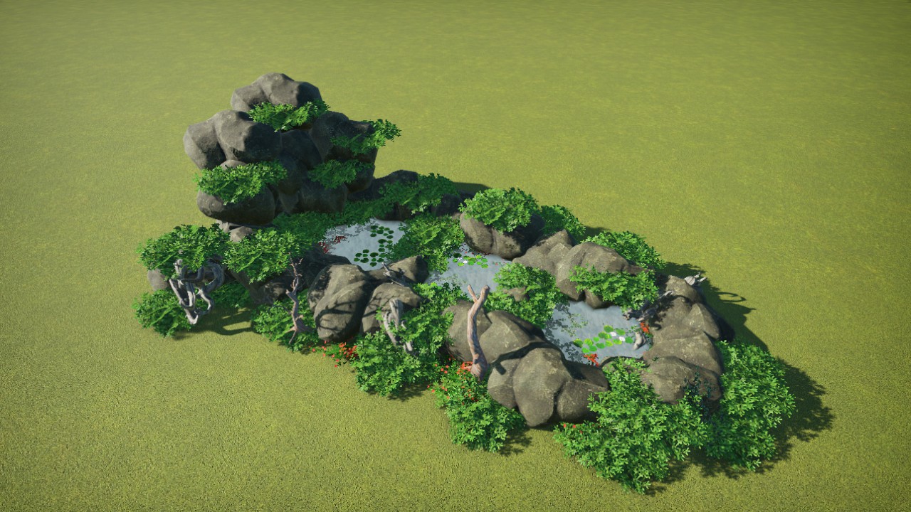 Natural Pond With Plants