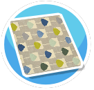 Blue Tulip Patter Rug