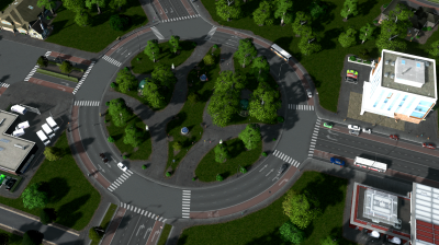 Small Four Lane One Way with Bus lane