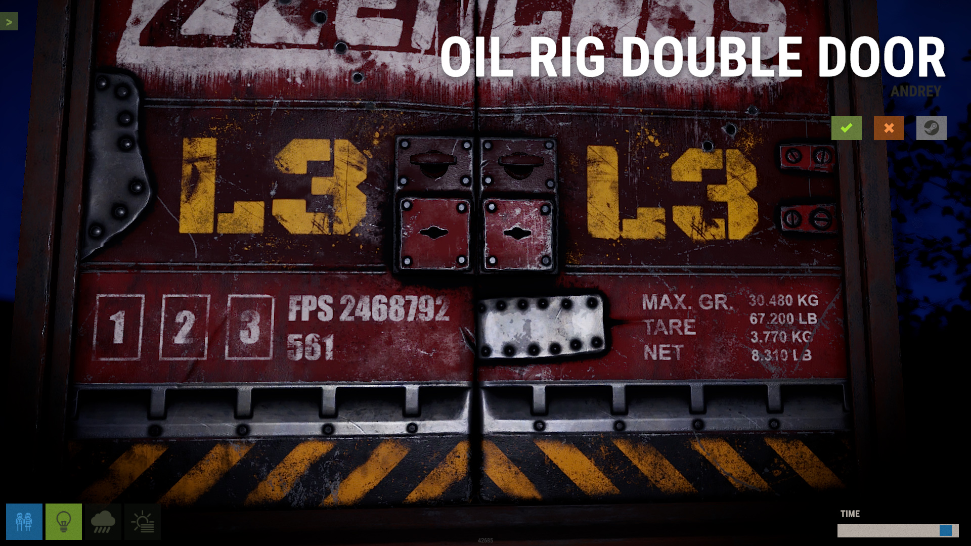 Oil Rig Double Door