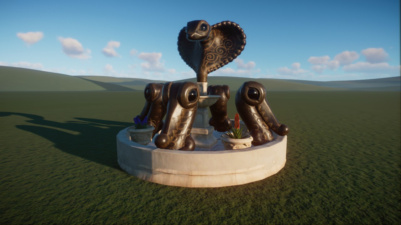 Limestone Reptile Fountain
