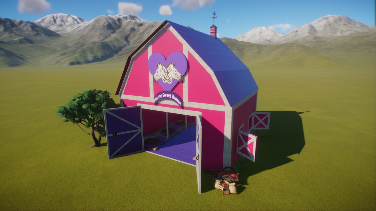 Toy barn zebra shelter