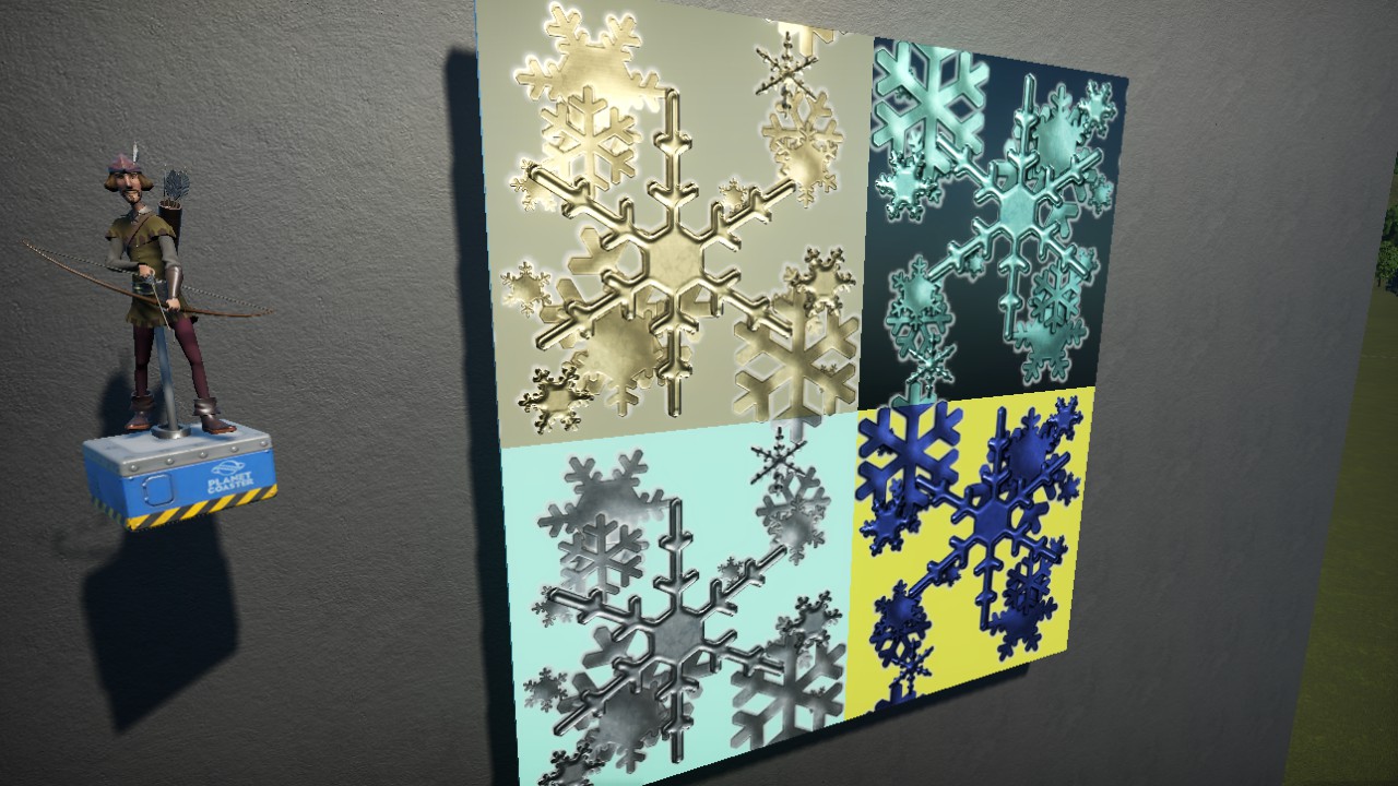 Metal snowflake wall or floor tile 4mx4m