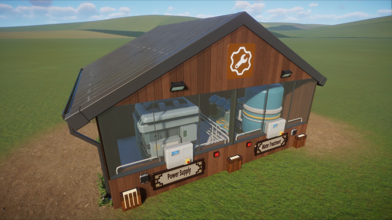 New World Styled Building with Power Transformer and Water Treatment