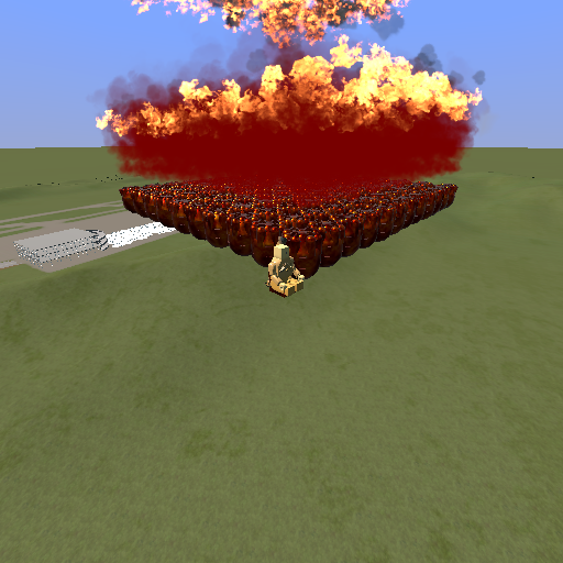 120 Very small asteroids with flamethrowers