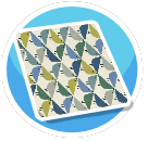 Blue Bird Pattern Rug