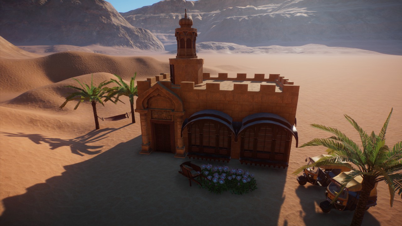 Oriental staff facility building