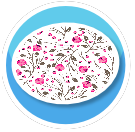 Pink flowers Rug (Circle)