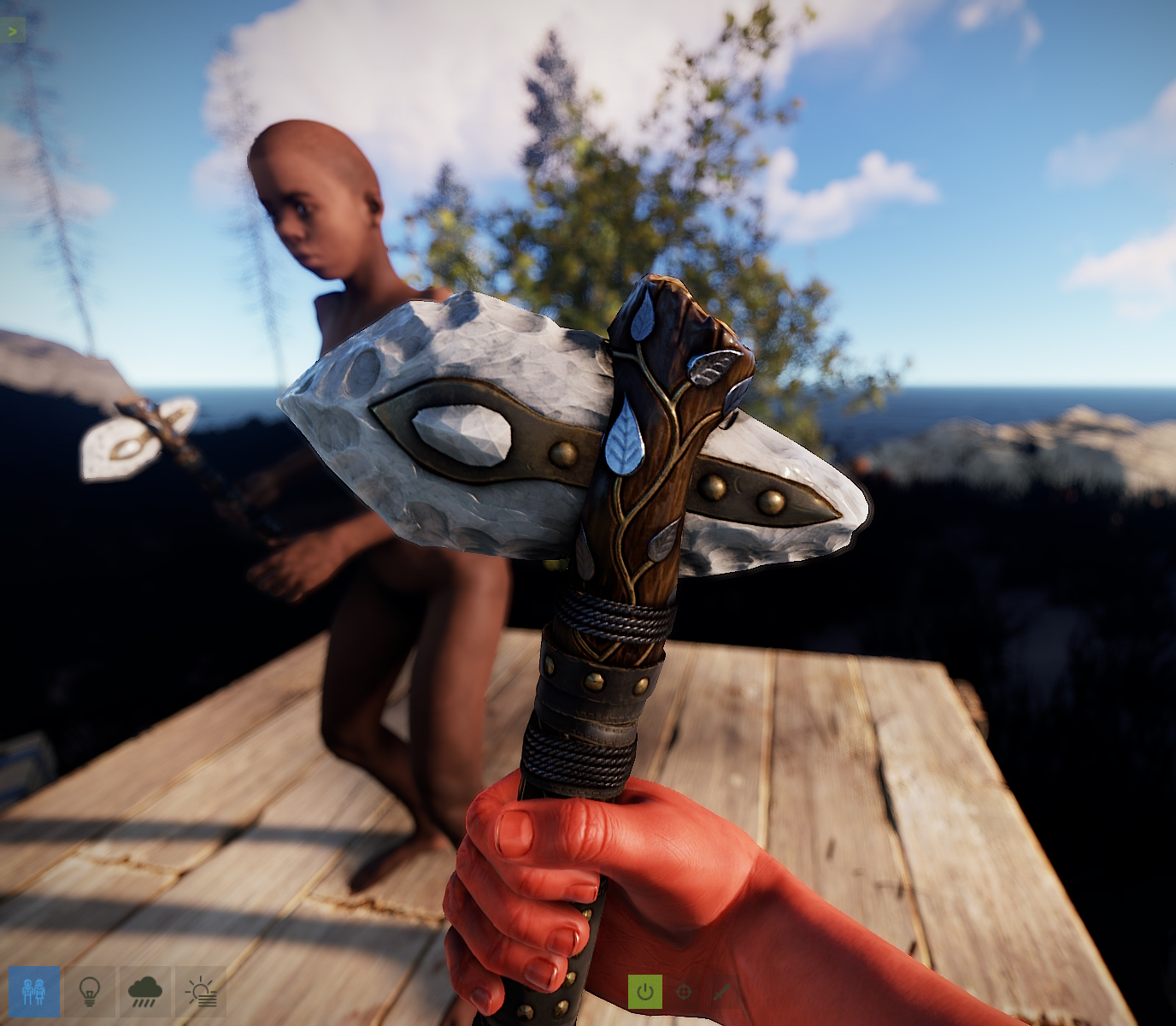 Silver Leaf Stone Hatchet