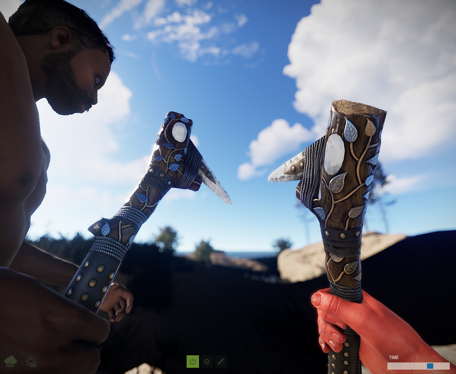 Silver Leaf Stone Pickaxe