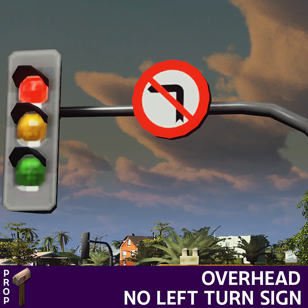 Overhead No Left Turn Sign preview