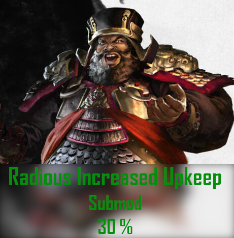 Radious Increased Upkeep Submod - 30%