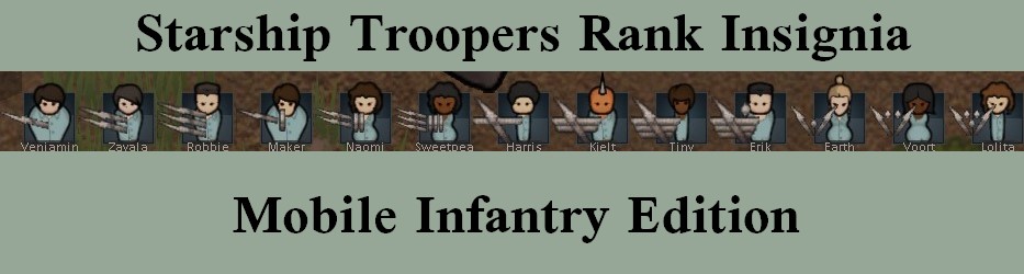 Pawn Badge - Starship Troopers UCF Mobile Infantry Ranks [1.0] mod preview for RimWorld