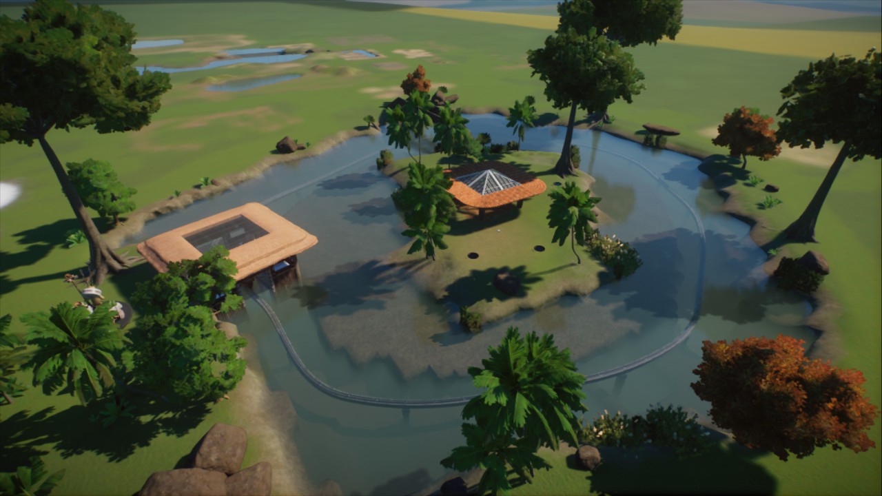 Aqua attraction with flamingo isle
