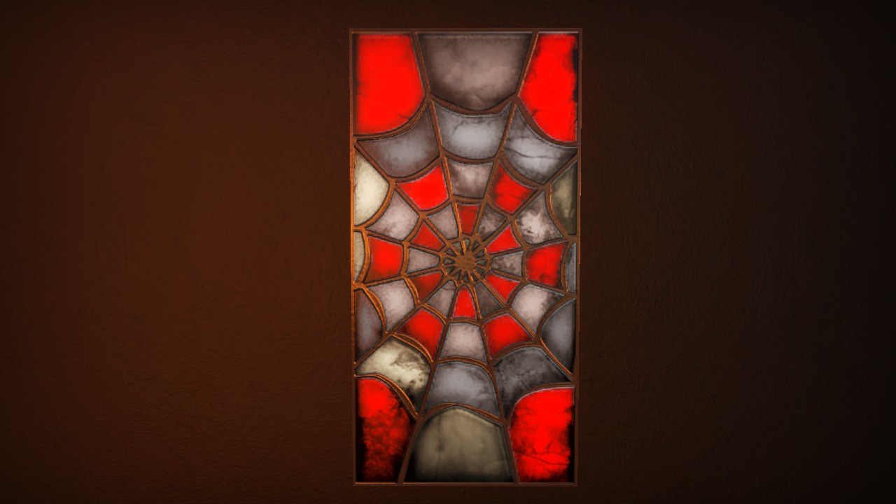 Spooky spider web stained glass