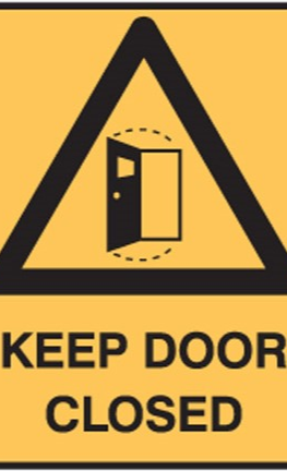 Keep door closed sign