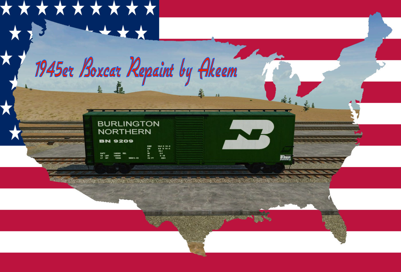 Boxcar 1945 - Burlington Northern + Fake Wagon