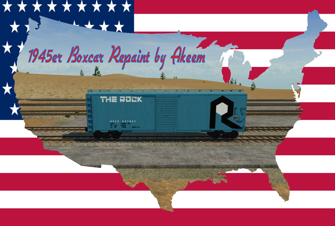 Boxcar 1945 - Rock Island01 + Fake Wagon