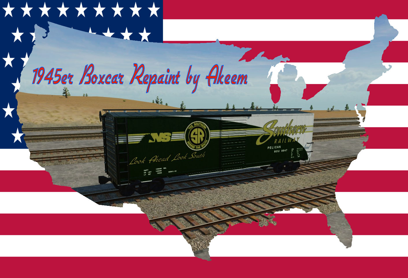Boxcar 1945 - Southern Railway + Fake Wagon