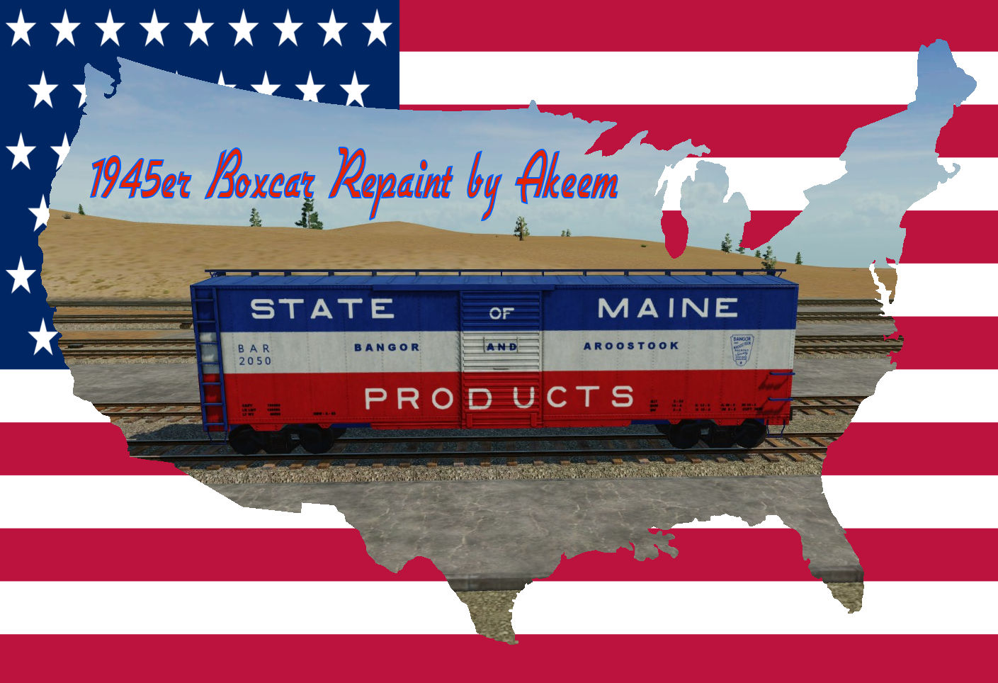 Boxcar 1945 - State of Maine + Fake Wagon