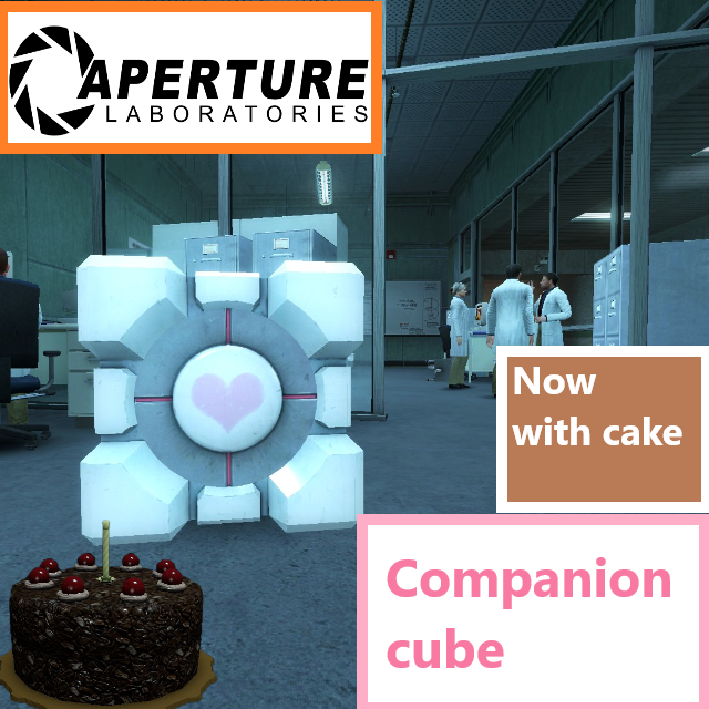 The  Aperture science Companion Cube purple Hat replacer (read description)