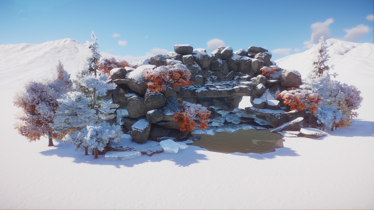 Snowy Waterfall