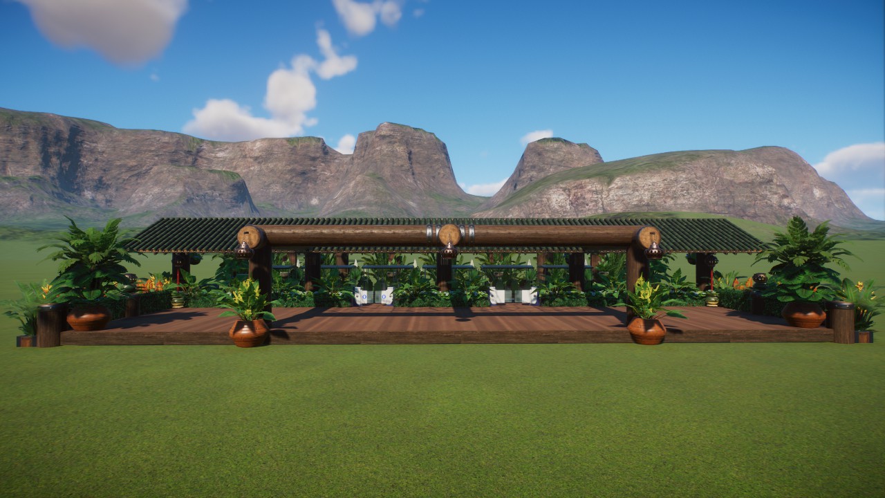 Tropical Steam Train Station