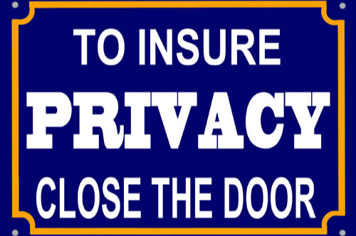 For Privacy close the door