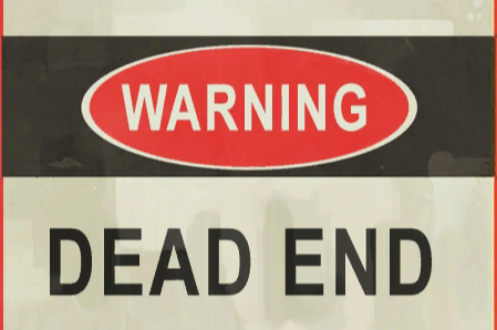 Dead end warning sign