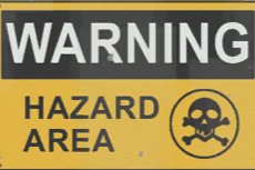 Hazard area warning sign