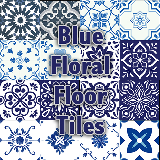 Blue Floral Floor Tiles