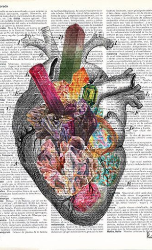 Heart 3 with Crystals Art Print