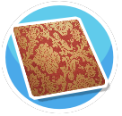 Gold and red damask rug