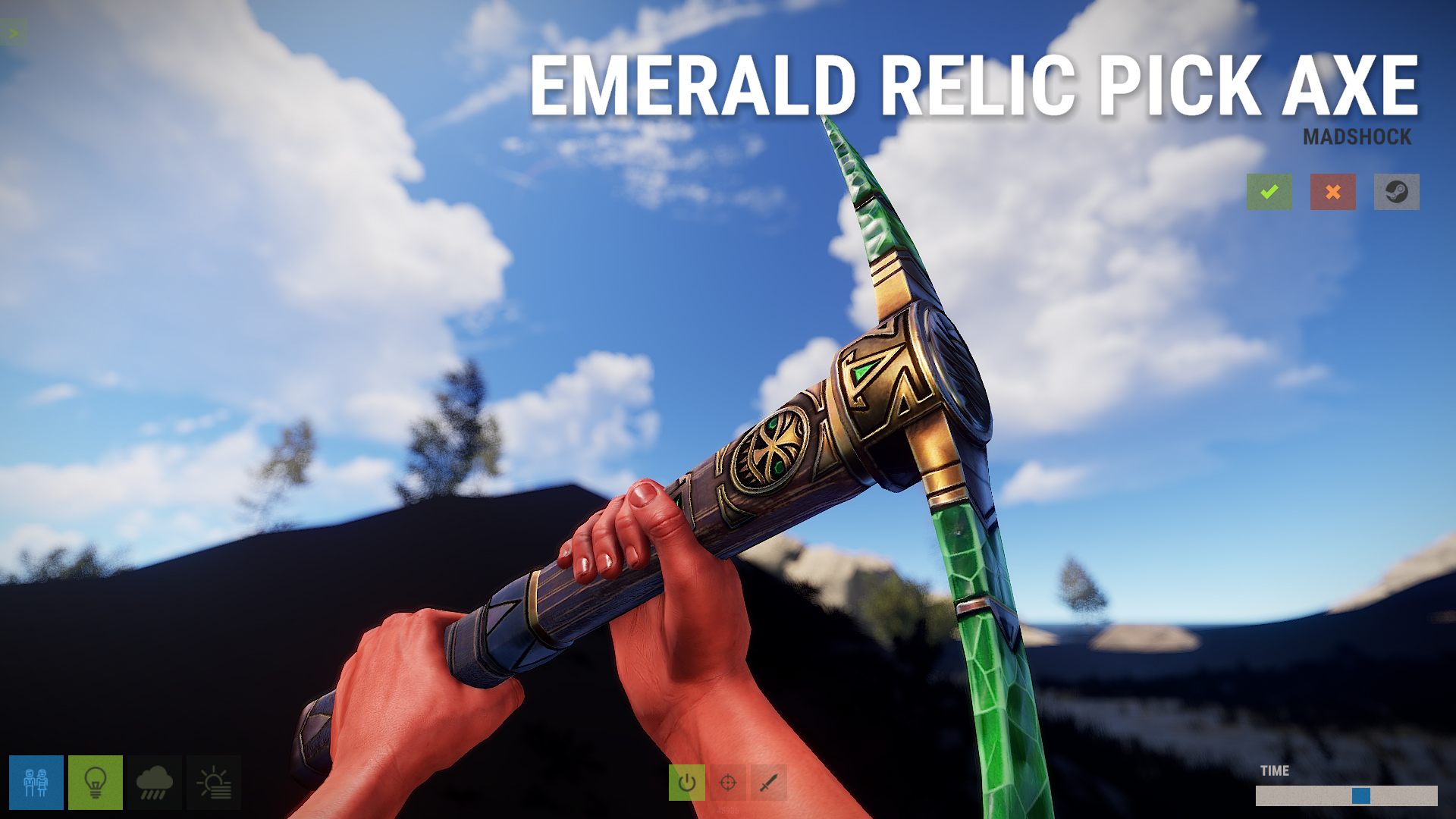 Emerald Relic Pick Axe