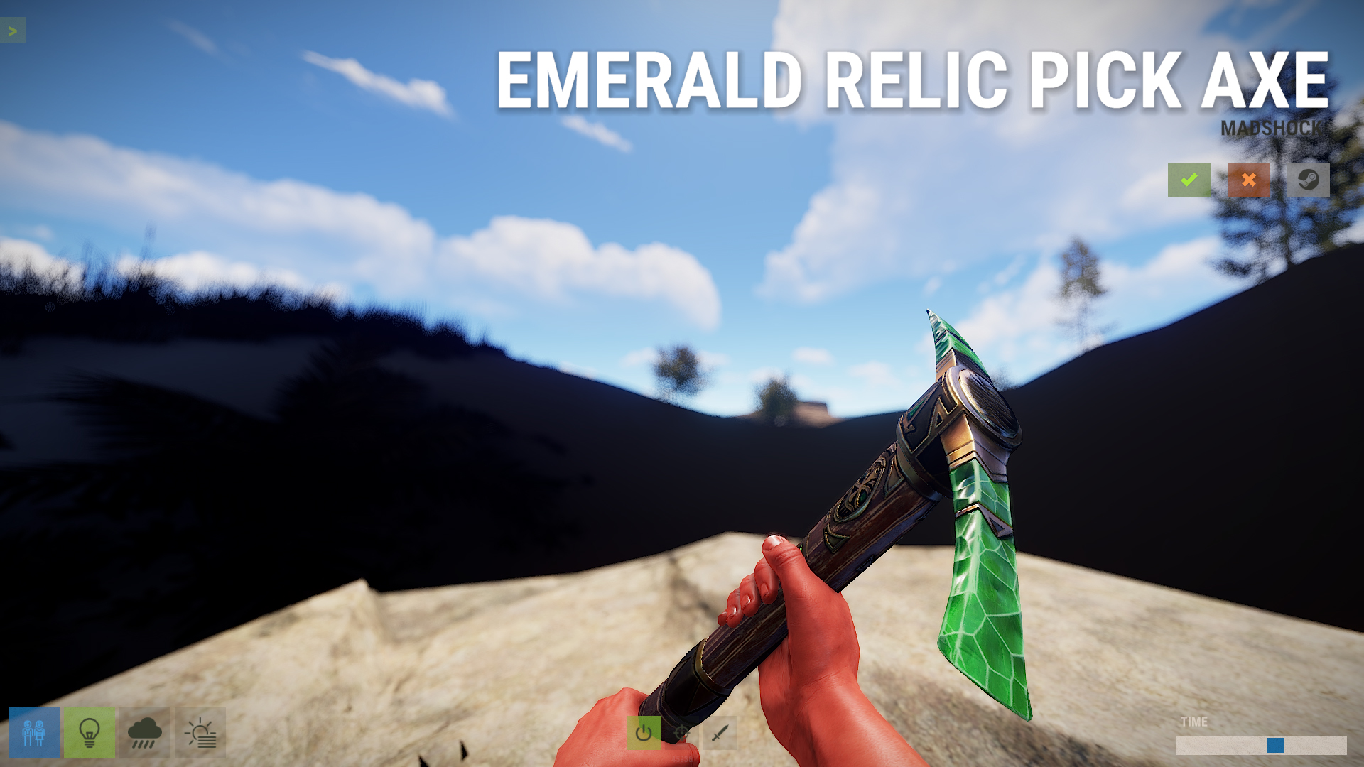 Emerald Relic Pick Axe