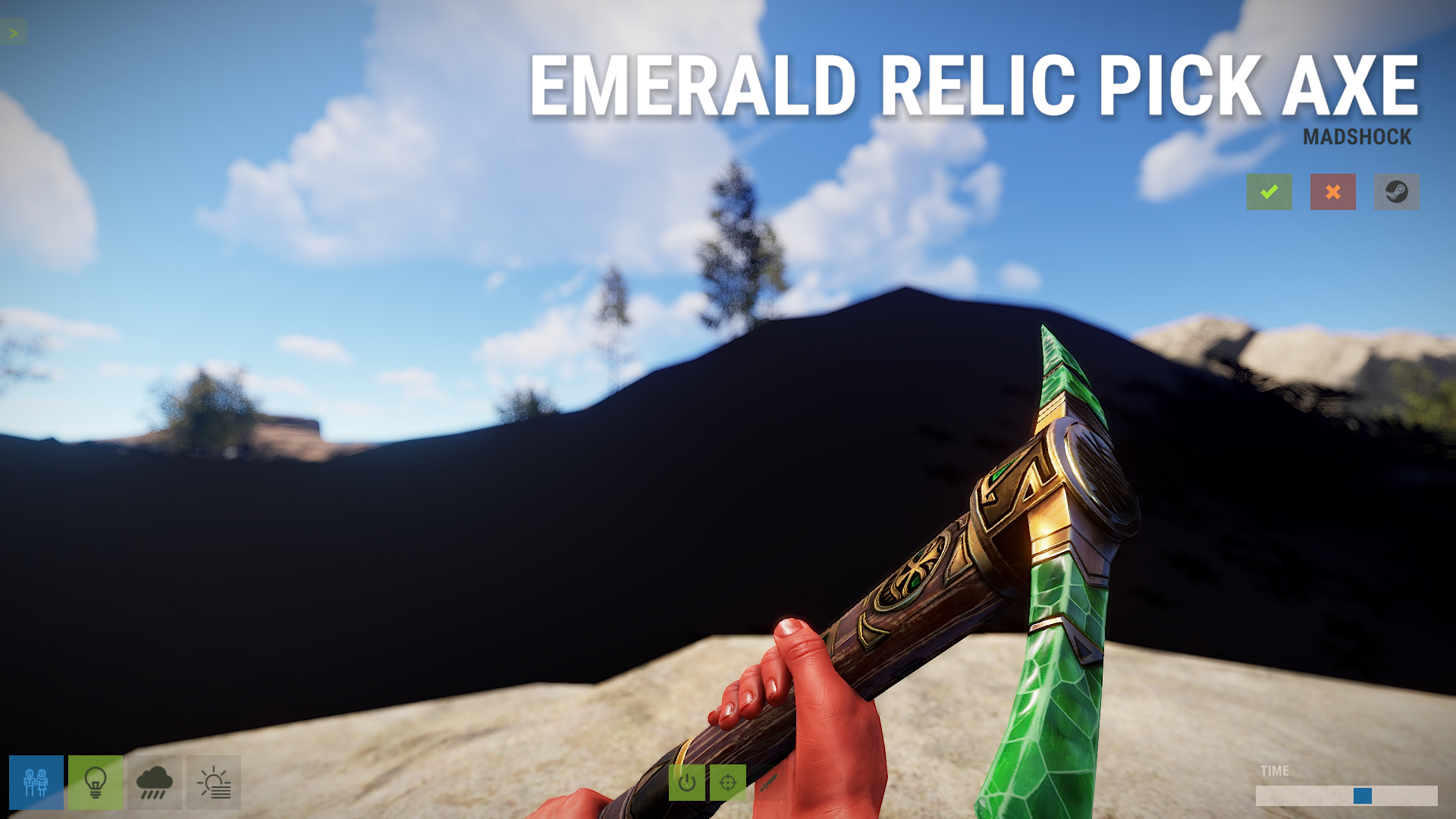 Emerald Relic Pick Axe