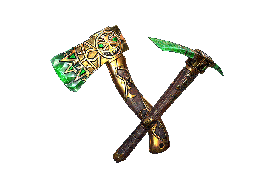 Emerald Relic Pick Axe
